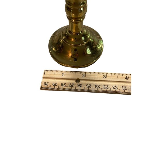 Vintage Solid Brass Candlestick Holder Turned Design 8" Tall Classic Decor - Picture 6 of 8